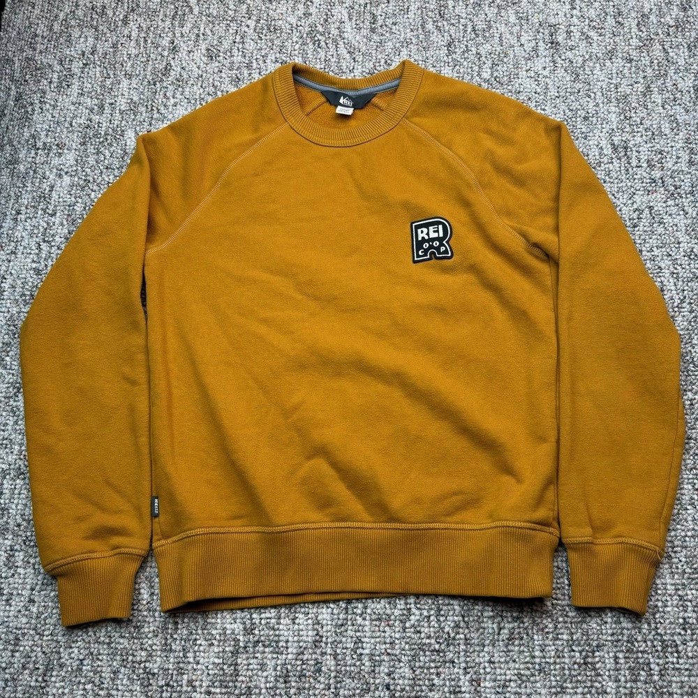 REI Sweater Womens XS Fleece Pullover Crewneck Hiking Outdoors Golden Yellow